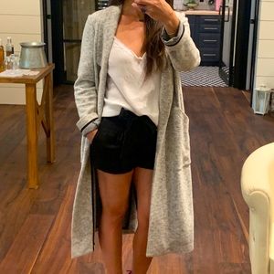 Topshop long overcoat heather grey